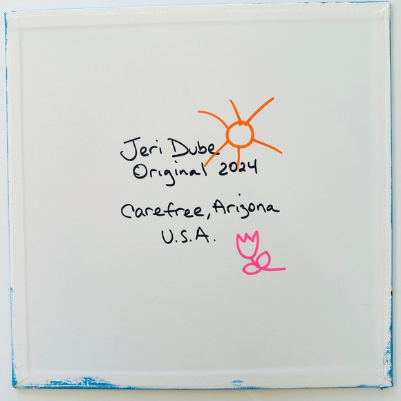 ORIGINAL Painting POP Art Collectible Flowers Apples 12" x 12" Canvas Panel - Picture 7 of 7